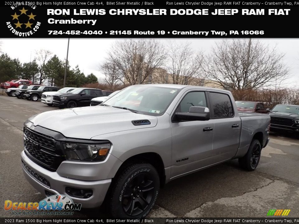 2023 Ram 1500 Big Horn Night Edition Crew Cab 4x4 Billet Silver Metallic / Black Photo #1