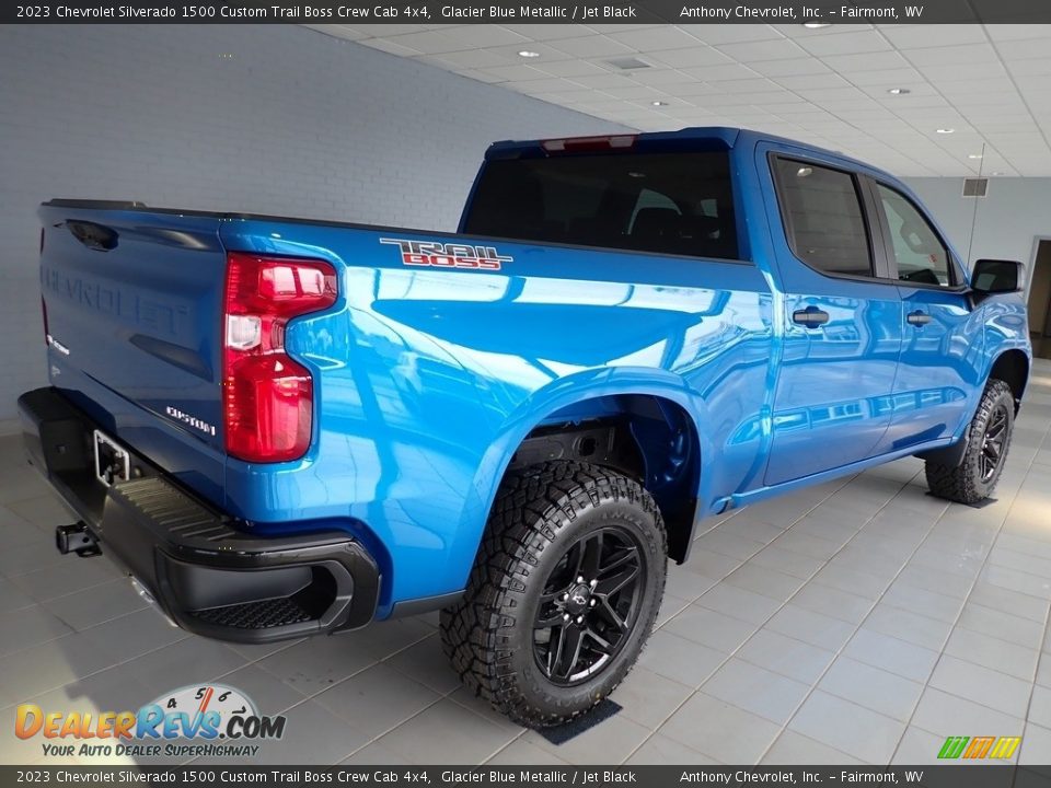 2023 Chevrolet Silverado 1500 Custom Trail Boss Crew Cab 4x4 Glacier Blue Metallic / Jet Black Photo #3