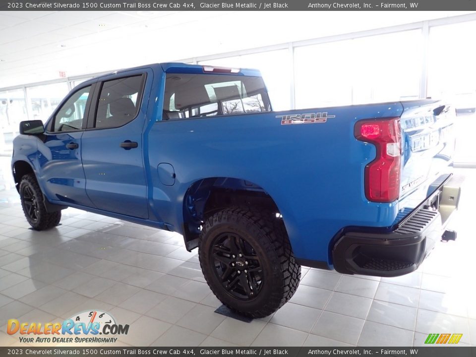 2023 Chevrolet Silverado 1500 Custom Trail Boss Crew Cab 4x4 Glacier Blue Metallic / Jet Black Photo #6