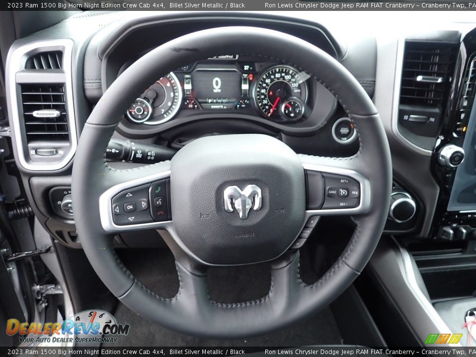 2023 Ram 1500 Big Horn Night Edition Crew Cab 4x4 Steering Wheel Photo #18