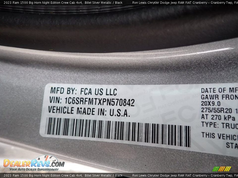 2023 Ram 1500 Big Horn Night Edition Crew Cab 4x4 Billet Silver Metallic / Black Photo #20