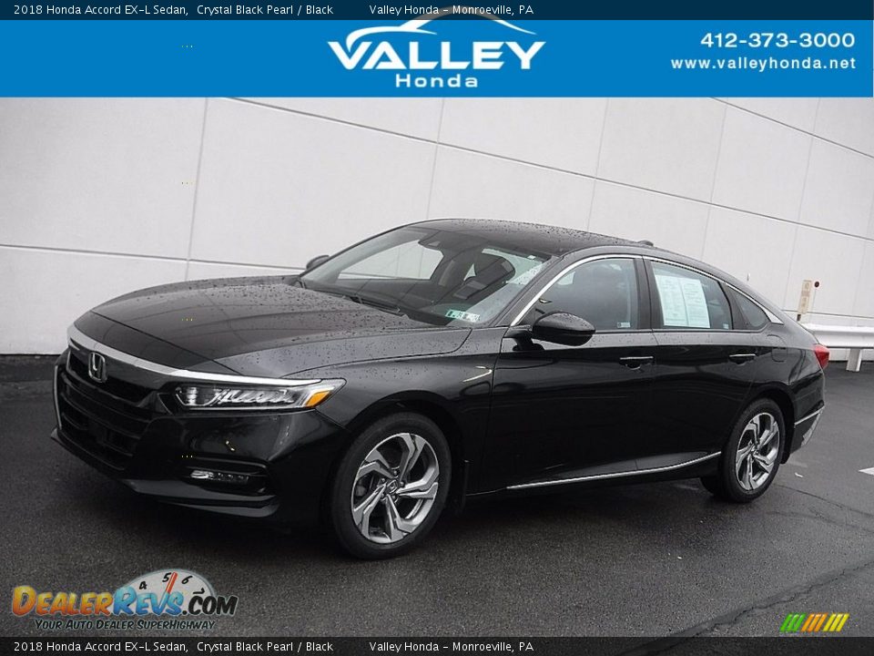 2018 Honda Accord EX-L Sedan Crystal Black Pearl / Black Photo #1