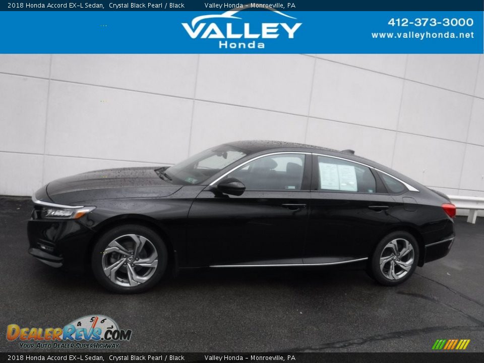 2018 Honda Accord EX-L Sedan Crystal Black Pearl / Black Photo #2
