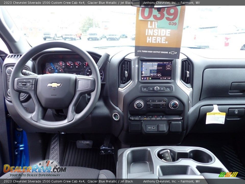2023 Chevrolet Silverado 1500 Custom Crew Cab 4x4 Glacier Blue Metallic / Jet Black Photo #13