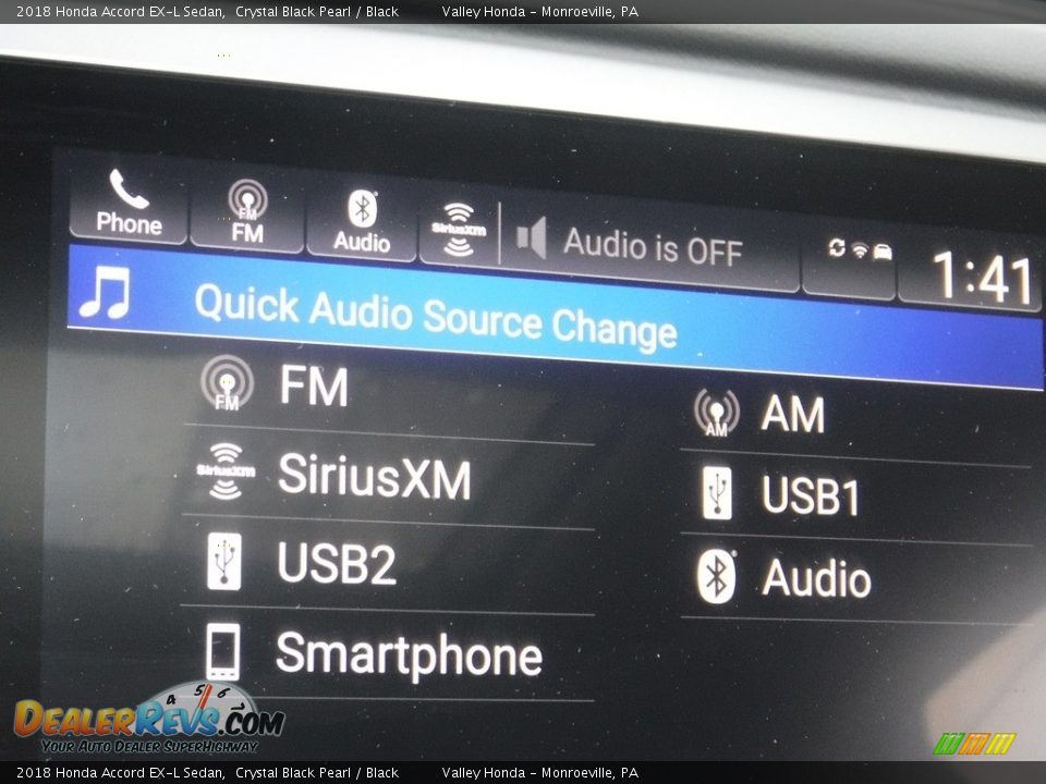 2018 Honda Accord EX-L Sedan Crystal Black Pearl / Black Photo #22