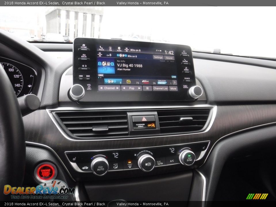 2018 Honda Accord EX-L Sedan Crystal Black Pearl / Black Photo #23