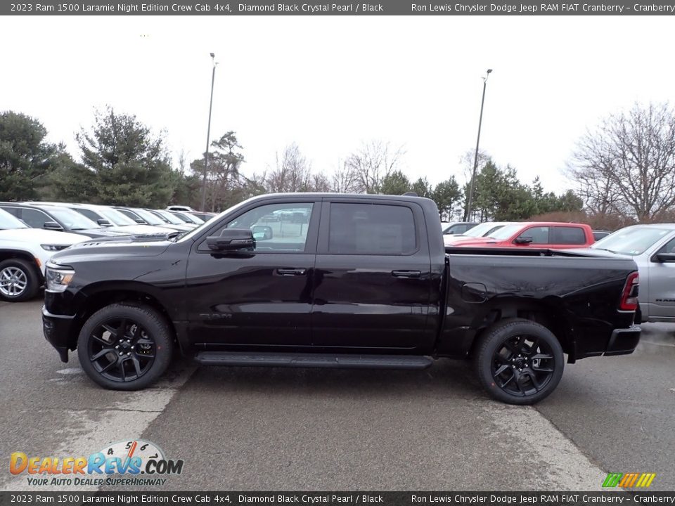 2023 Ram 1500 Laramie Night Edition Crew Cab 4x4 Diamond Black Crystal Pearl / Black Photo #2