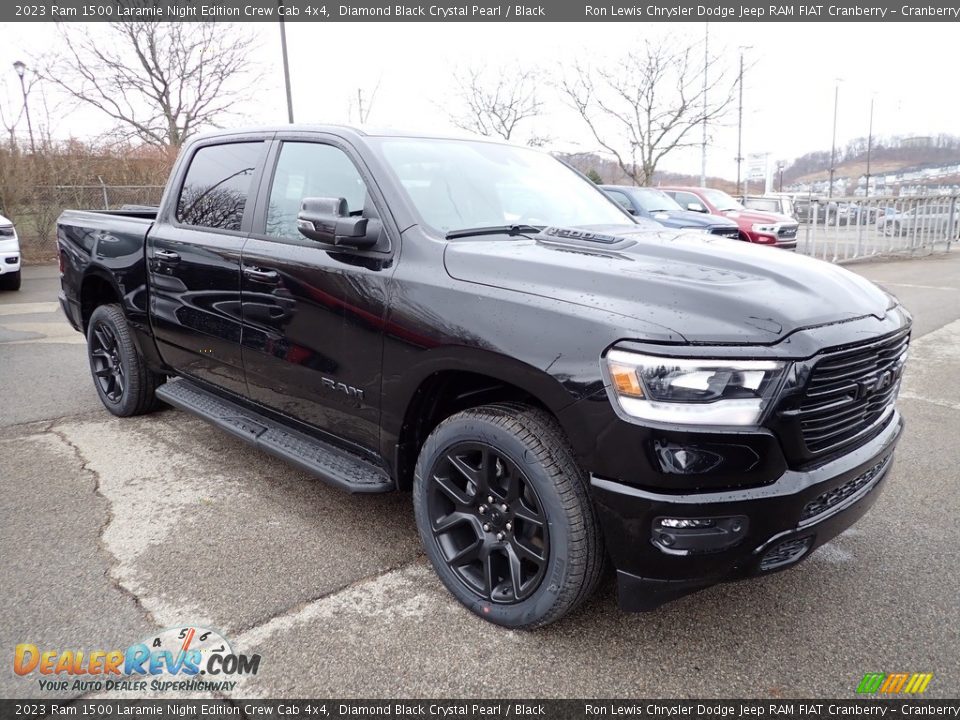 2023 Ram 1500 Laramie Night Edition Crew Cab 4x4 Diamond Black Crystal Pearl / Black Photo #7