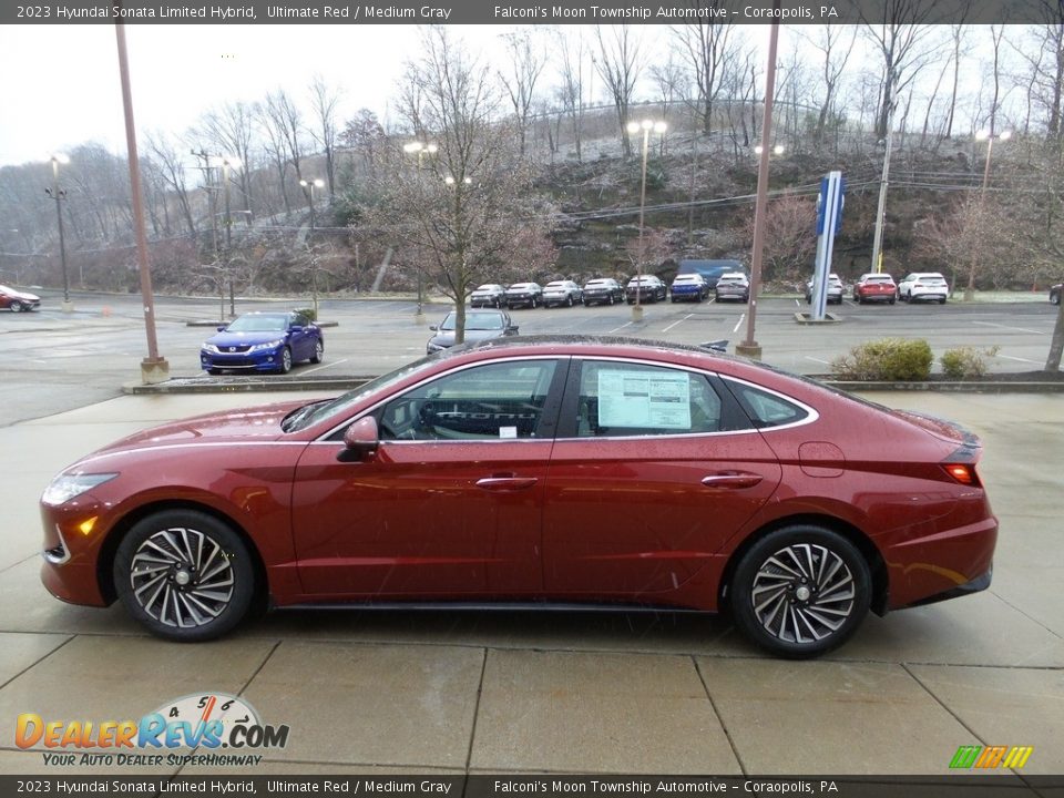 2023 Hyundai Sonata Limited Hybrid Ultimate Red / Medium Gray Photo #5