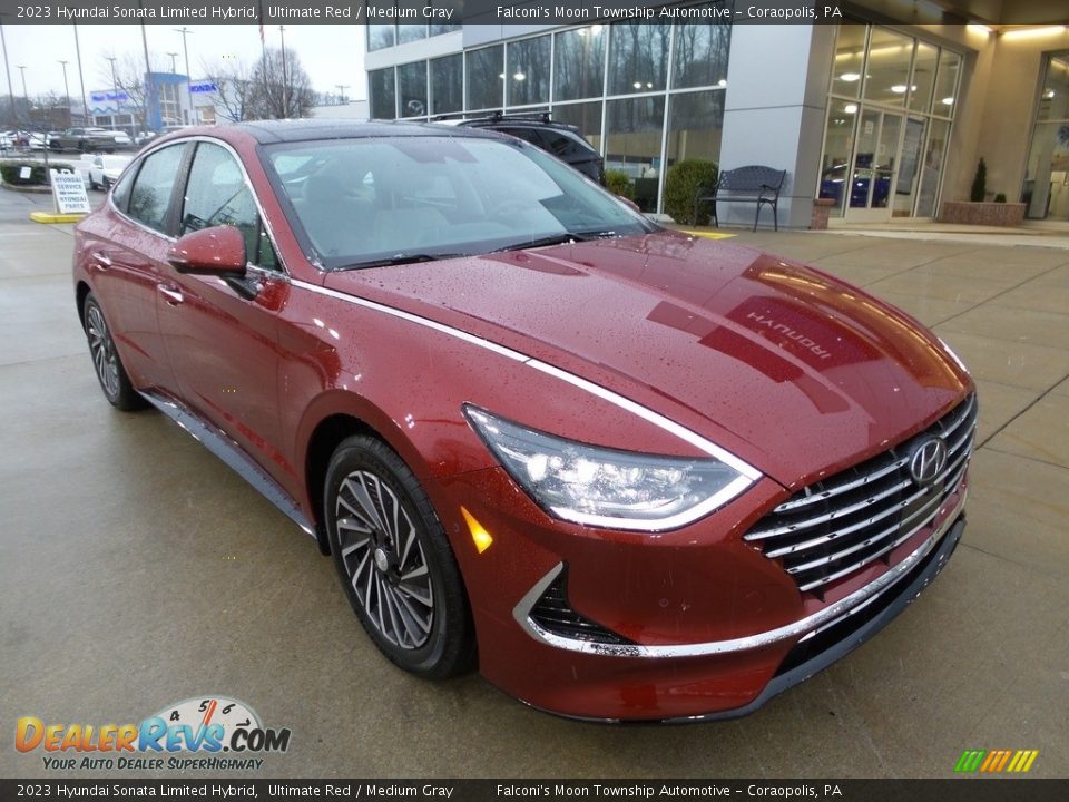 2023 Hyundai Sonata Limited Hybrid Ultimate Red / Medium Gray Photo #8