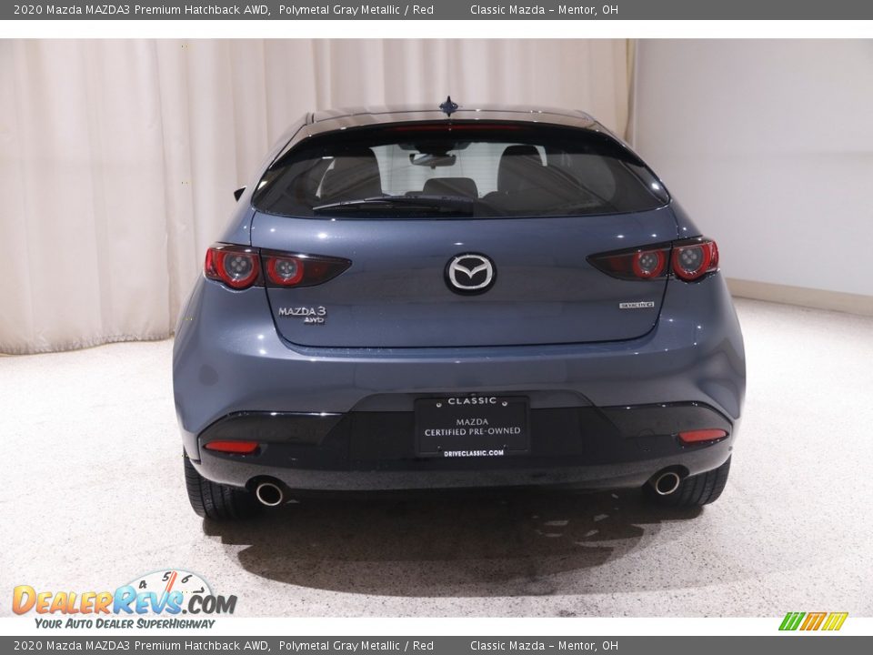 2020 Mazda MAZDA3 Premium Hatchback AWD Polymetal Gray Metallic / Red Photo #18