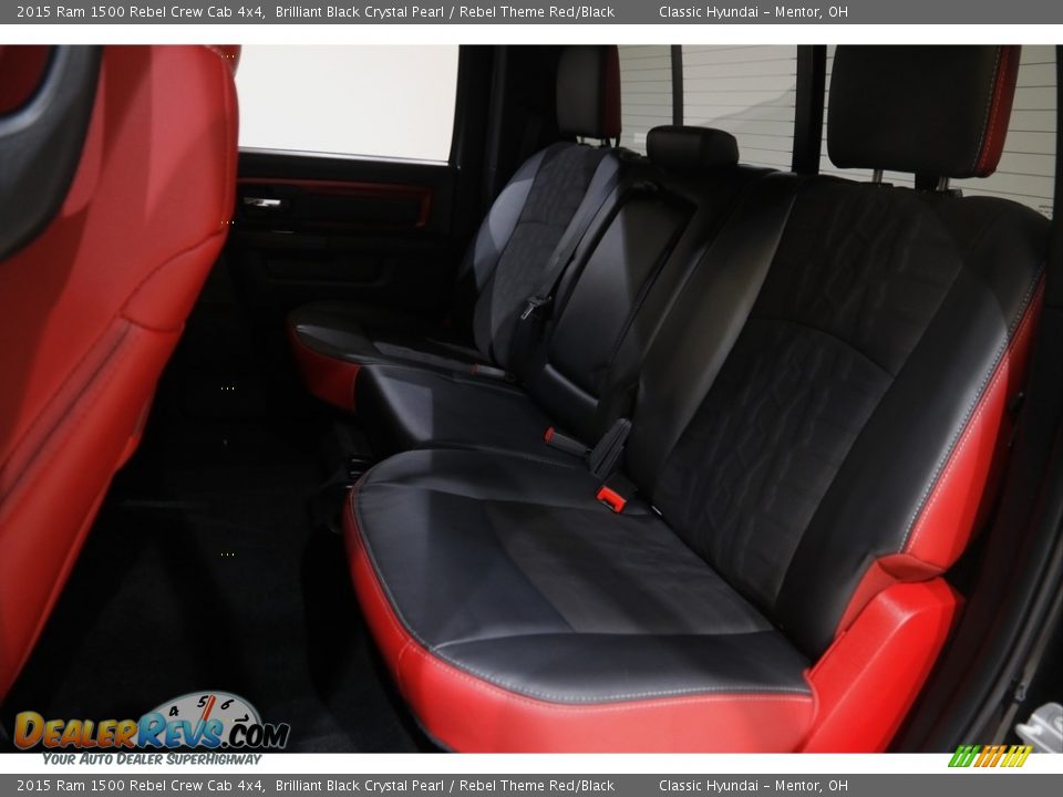 2015 Ram 1500 Rebel Crew Cab 4x4 Brilliant Black Crystal Pearl / Rebel Theme Red/Black Photo #20