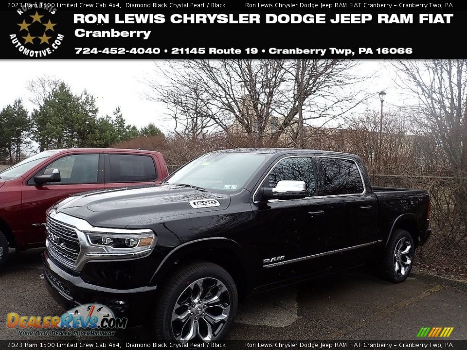 2023 Ram 1500 Limited Crew Cab 4x4 Diamond Black Crystal Pearl / Black Photo #1