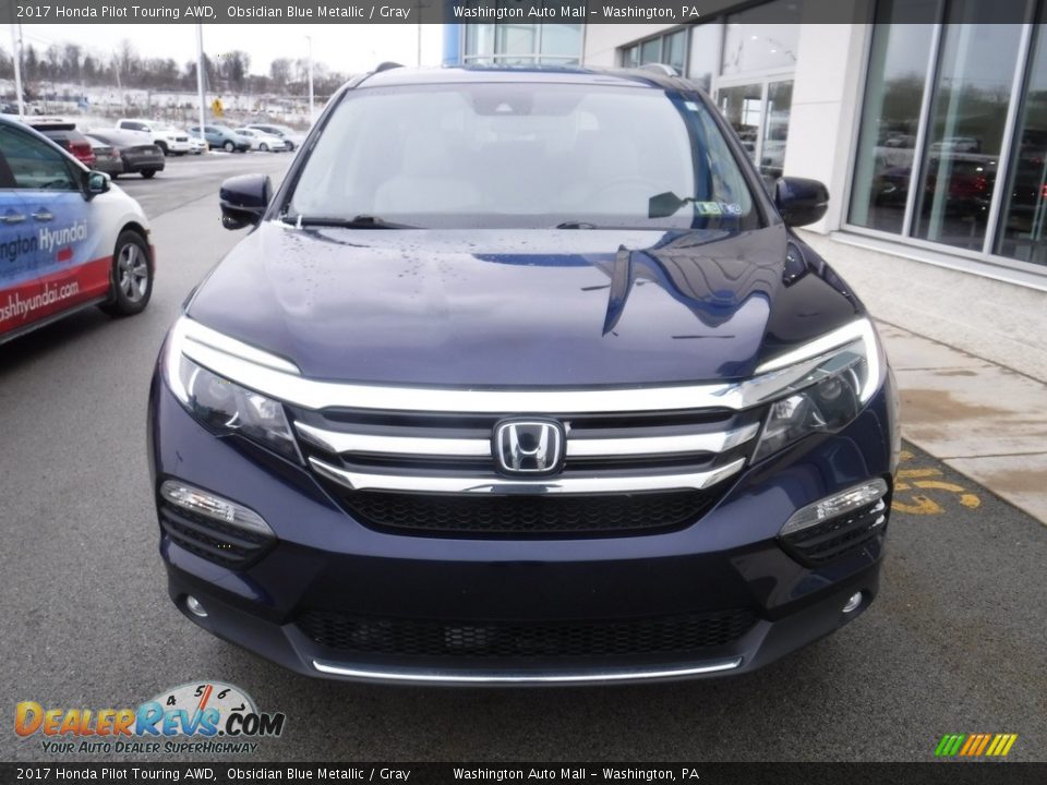 2017 Honda Pilot Touring AWD Obsidian Blue Metallic / Gray Photo #4