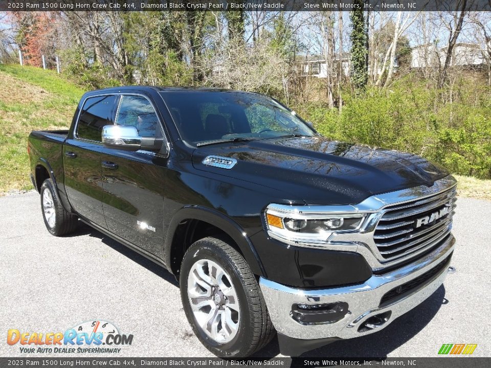 2023 Ram 1500 Long Horn Crew Cab 4x4 Diamond Black Crystal Pearl / Black/New Saddle Photo #4