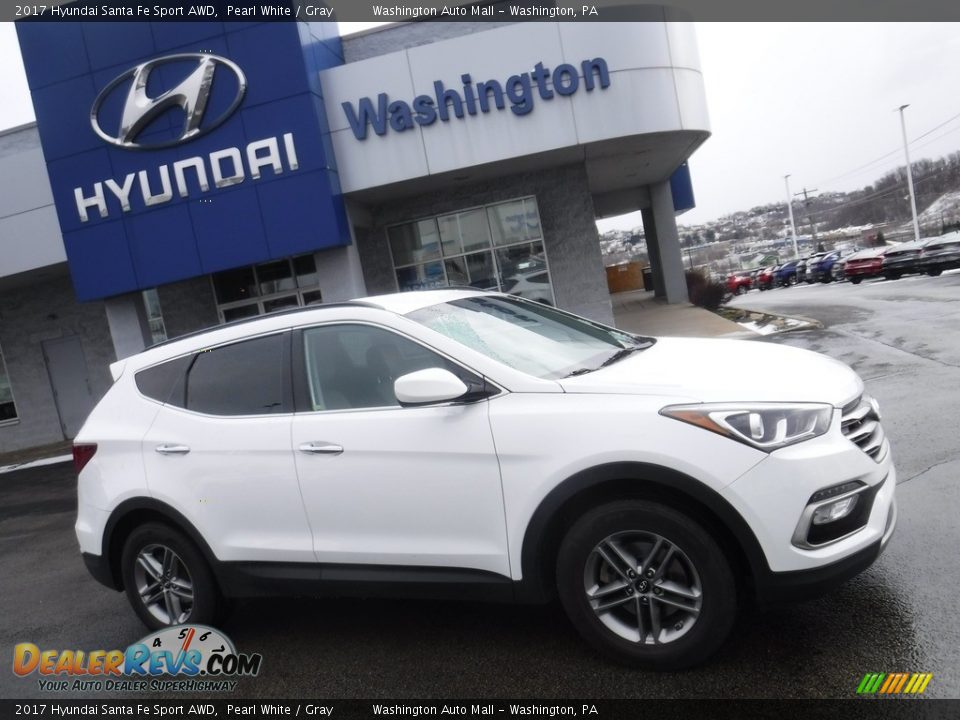 2017 Hyundai Santa Fe Sport AWD Pearl White / Gray Photo #2