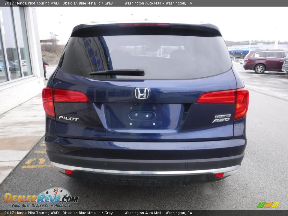 2017 Honda Pilot Touring AWD Obsidian Blue Metallic / Gray Photo #8