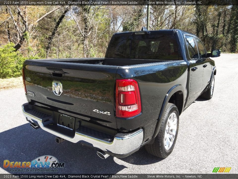 2023 Ram 1500 Long Horn Crew Cab 4x4 Diamond Black Crystal Pearl / Black/New Saddle Photo #6