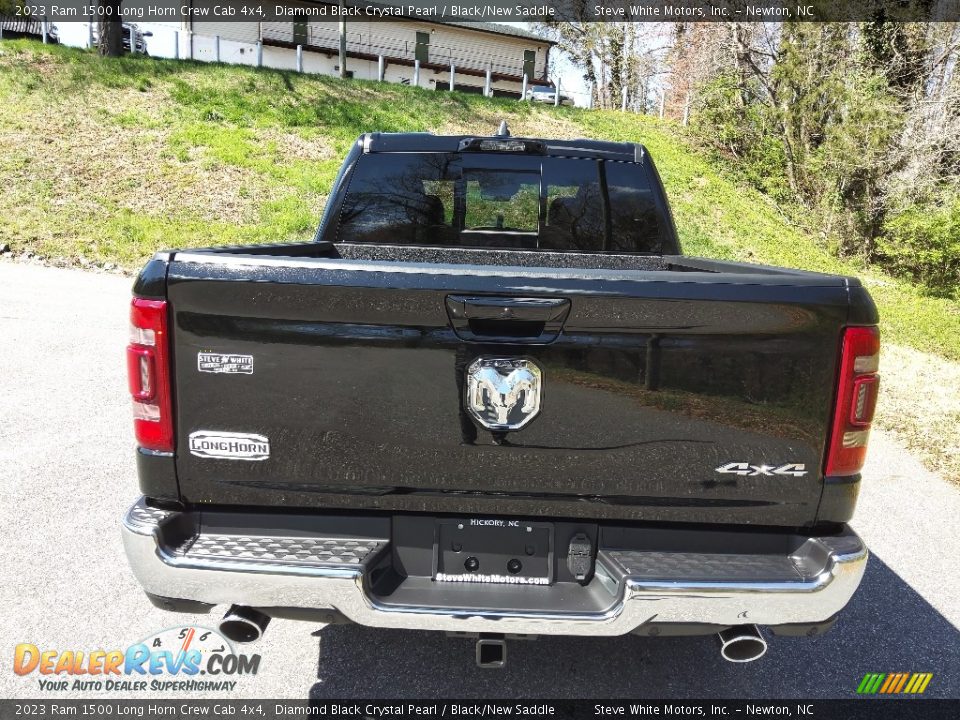 2023 Ram 1500 Long Horn Crew Cab 4x4 Diamond Black Crystal Pearl / Black/New Saddle Photo #7