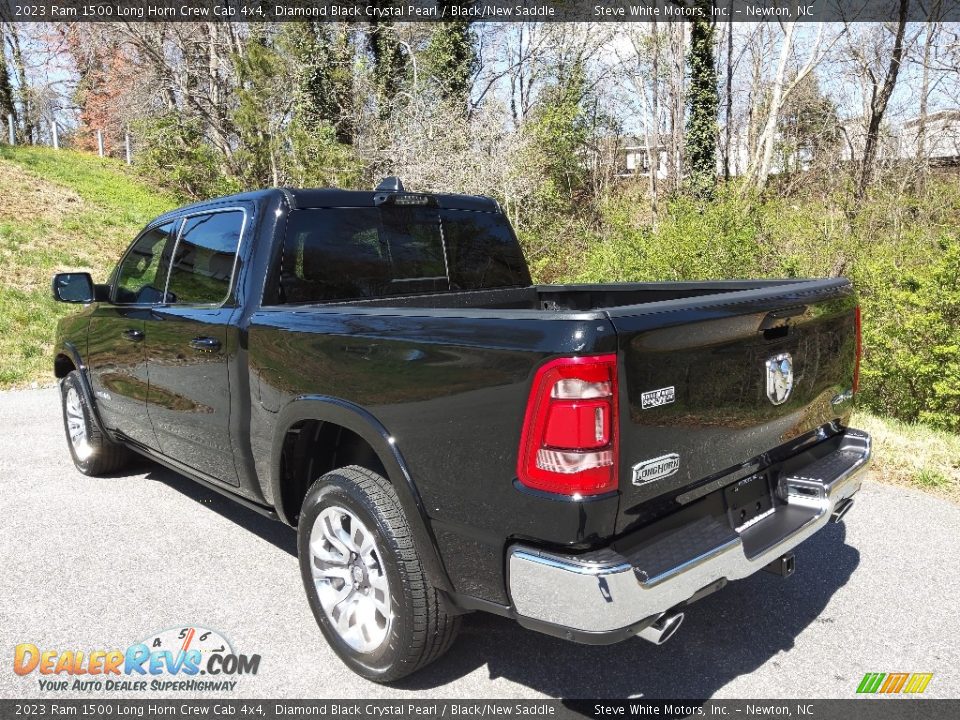 2023 Ram 1500 Long Horn Crew Cab 4x4 Diamond Black Crystal Pearl / Black/New Saddle Photo #9