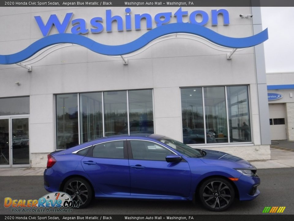 2020 Honda Civic Sport Sedan Aegean Blue Metallic / Black Photo #2