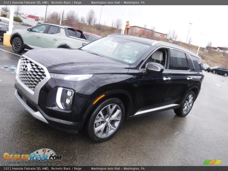 2021 Hyundai Palisade SEL AWD Becketts Black / Beige Photo #6