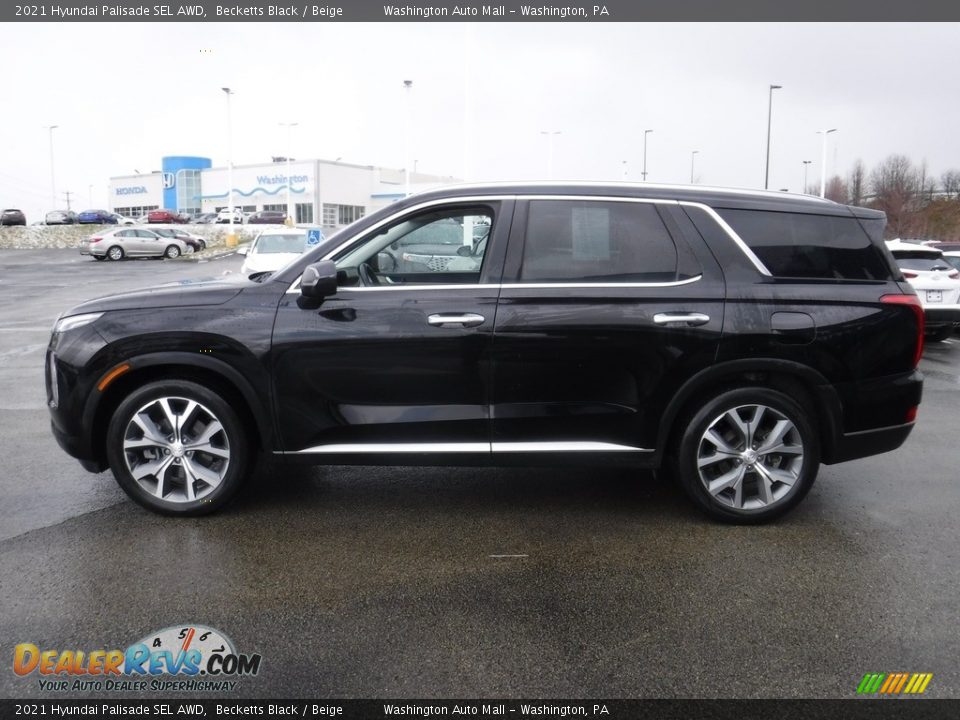 2021 Hyundai Palisade SEL AWD Becketts Black / Beige Photo #7