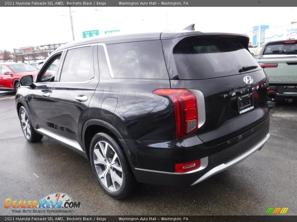 2021 Hyundai Palisade SEL AWD Becketts Black / Beige Photo #8