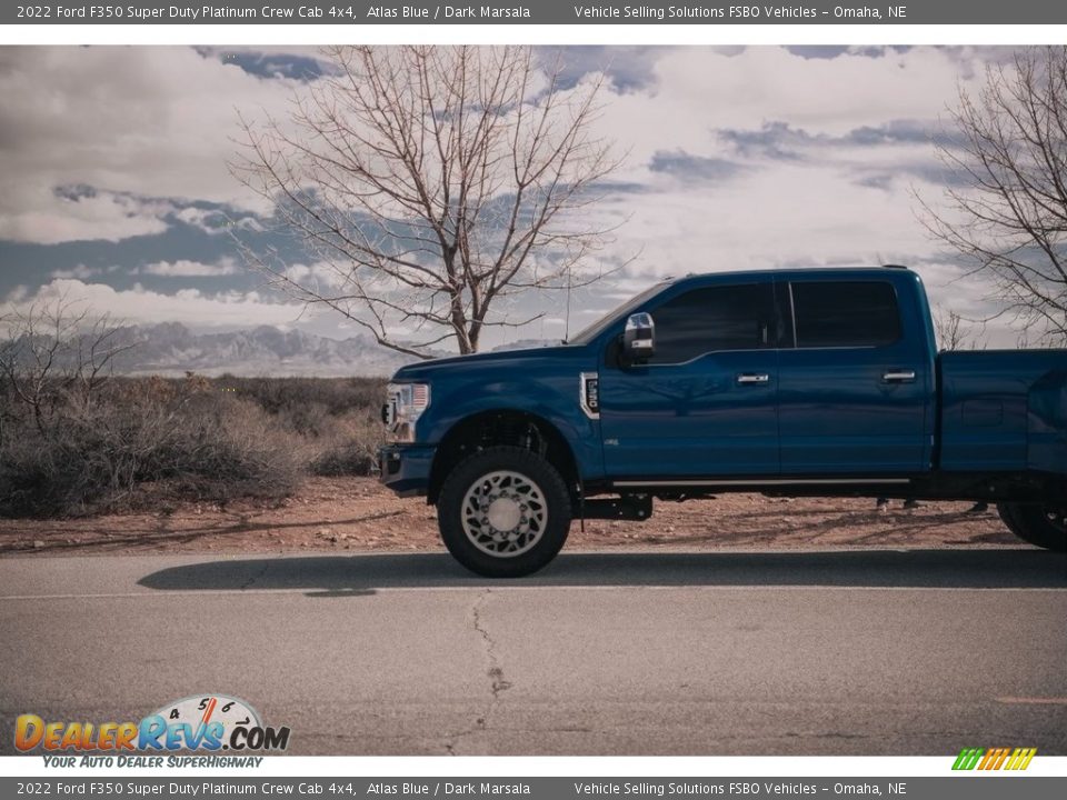 2022 Ford F350 Super Duty Platinum Crew Cab 4x4 Atlas Blue / Dark Marsala Photo #7