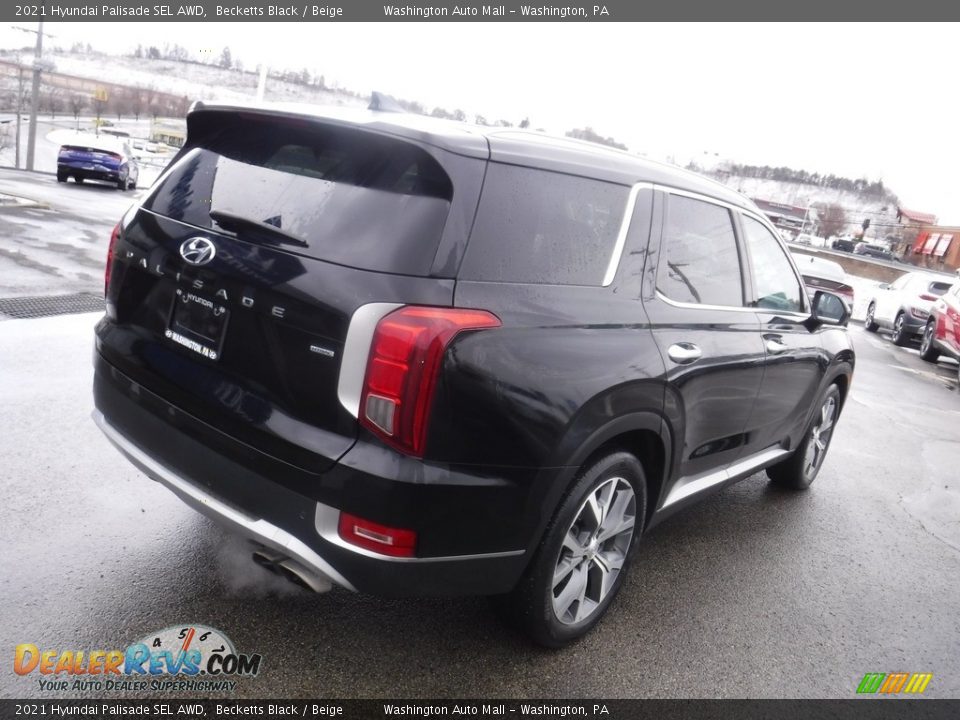 2021 Hyundai Palisade SEL AWD Becketts Black / Beige Photo #10