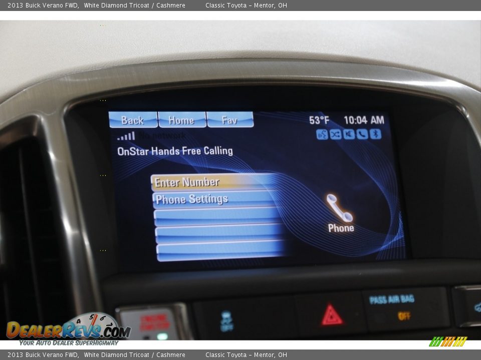 2013 Buick Verano FWD White Diamond Tricoat / Cashmere Photo #11