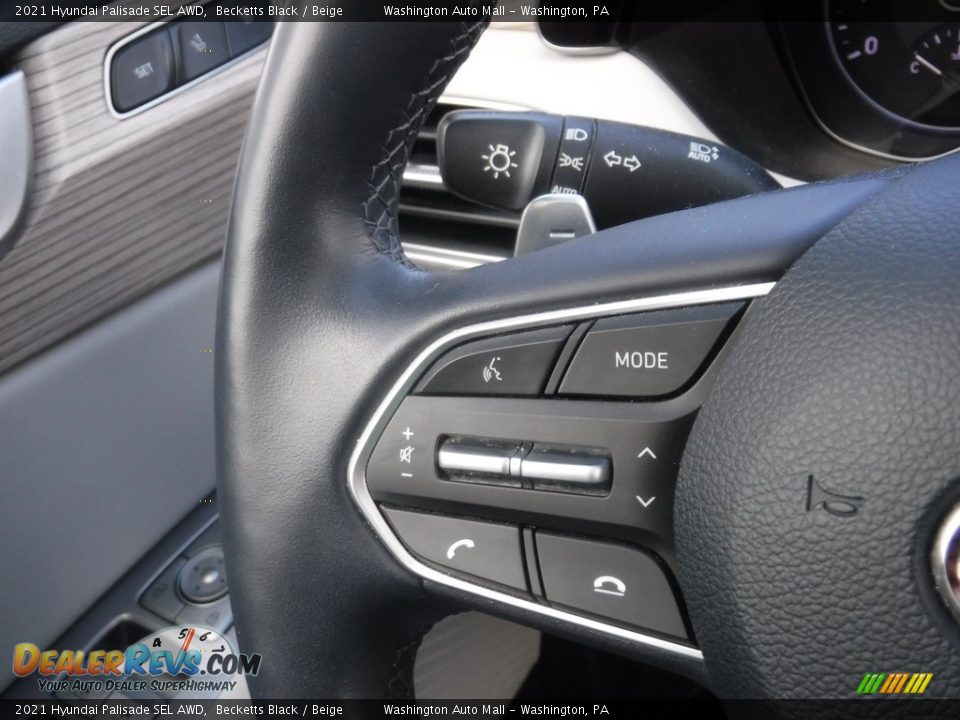 2021 Hyundai Palisade SEL AWD Becketts Black / Beige Photo #18