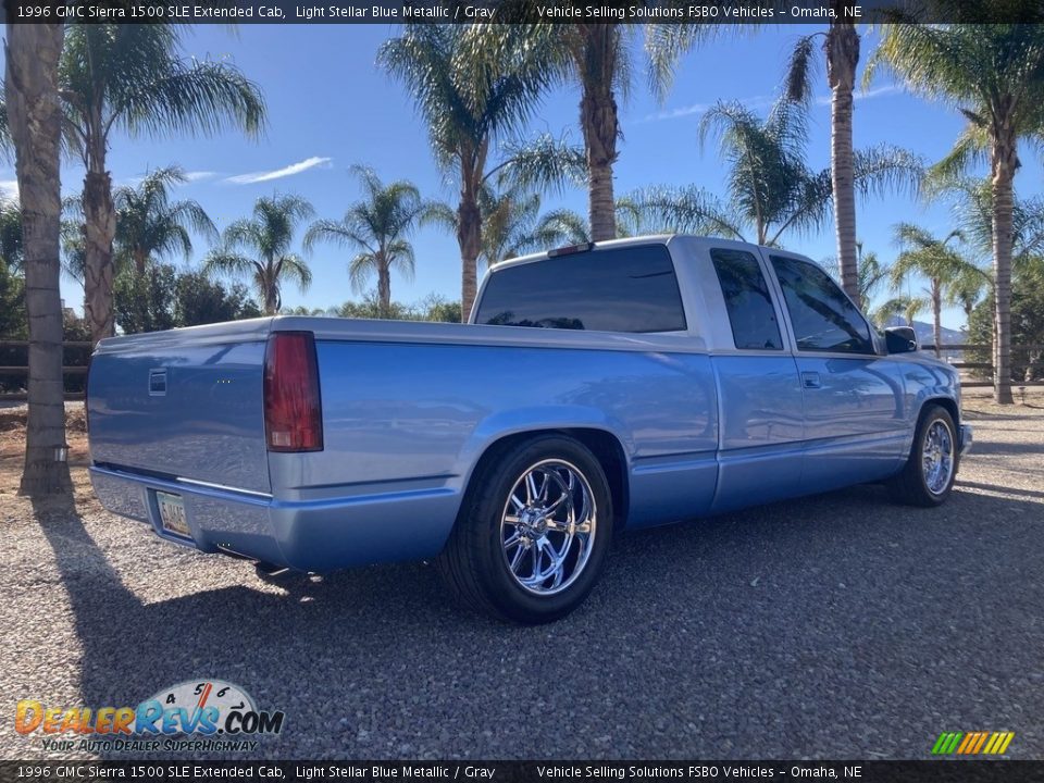 1996 GMC Sierra 1500 SLE Extended Cab Light Stellar Blue Metallic / Gray Photo #4