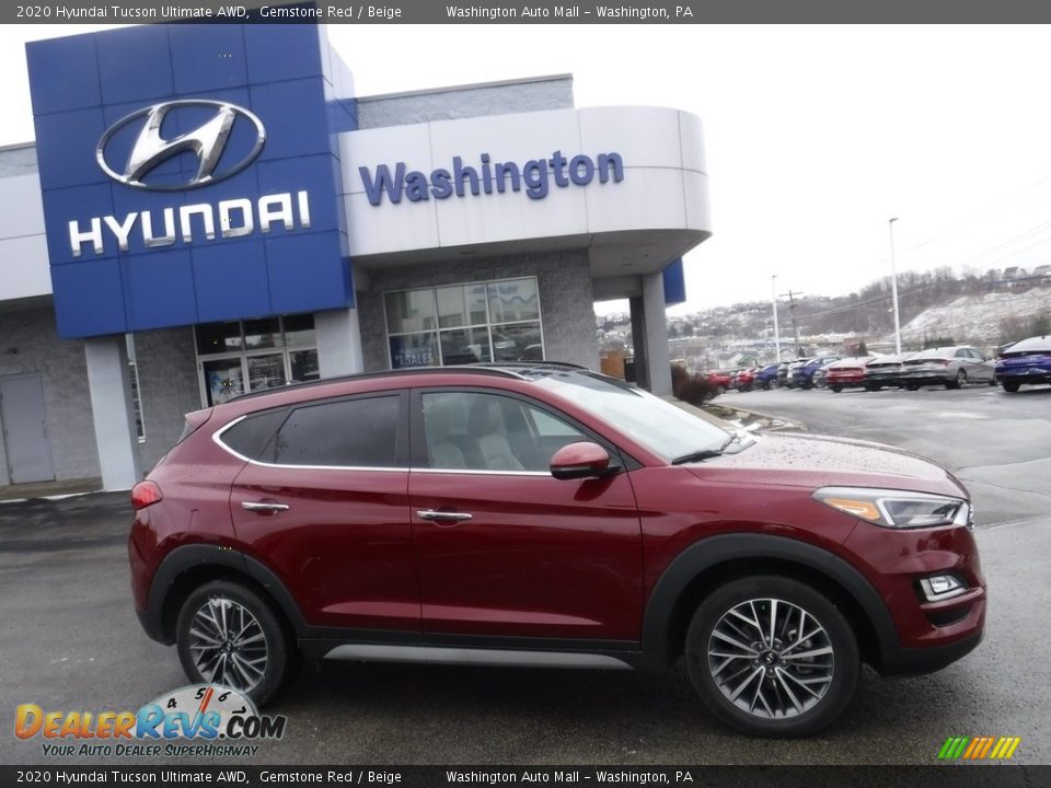 2020 Hyundai Tucson Ultimate AWD Gemstone Red / Beige Photo #2