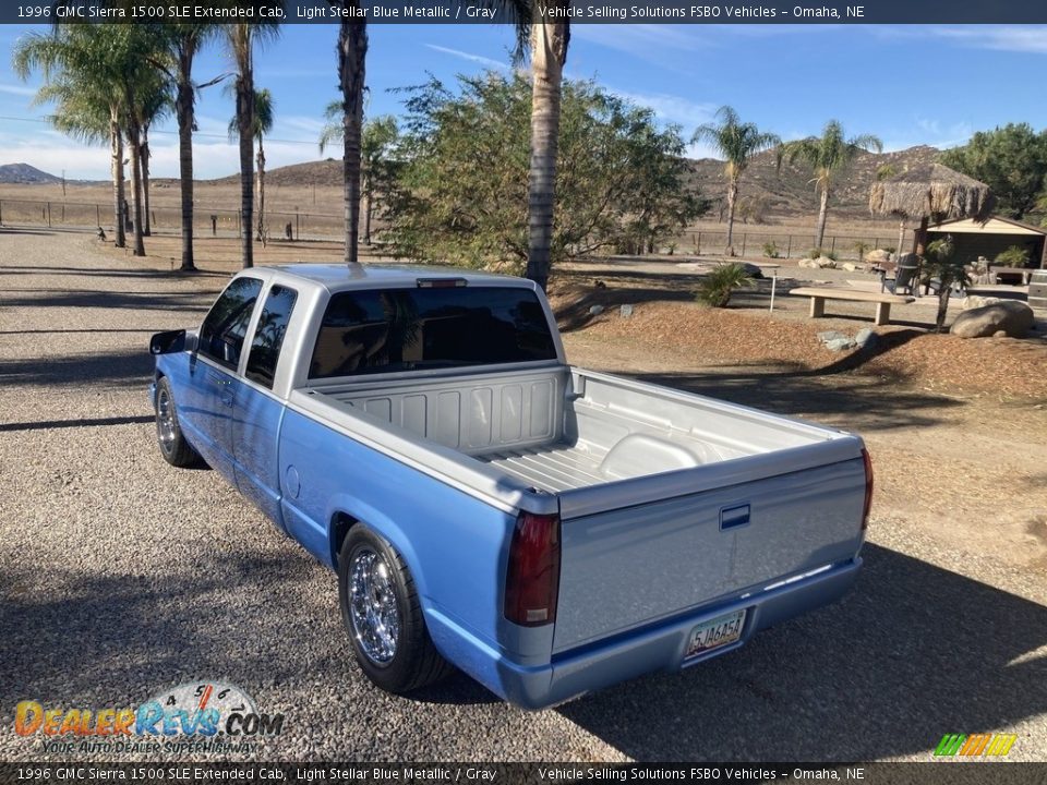 1996 GMC Sierra 1500 SLE Extended Cab Light Stellar Blue Metallic / Gray Photo #9