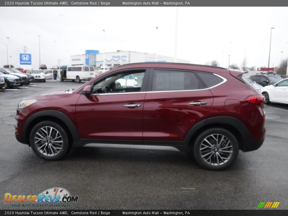 2020 Hyundai Tucson Ultimate AWD Gemstone Red / Beige Photo #7