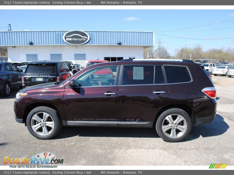 2012 Toyota Highlander Limited Sizzling Crimson Mica / Ash Photo #2