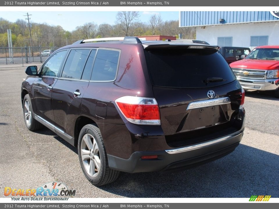 2012 Toyota Highlander Limited Sizzling Crimson Mica / Ash Photo #3