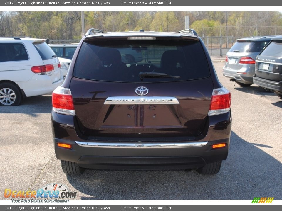 2012 Toyota Highlander Limited Sizzling Crimson Mica / Ash Photo #4