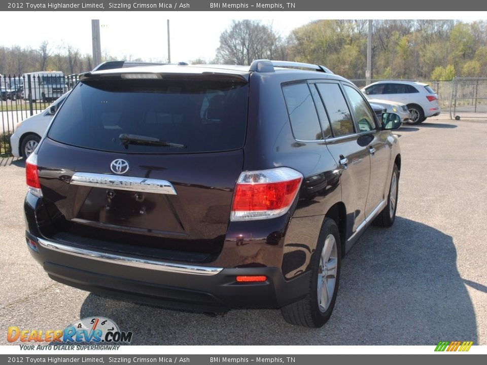 2012 Toyota Highlander Limited Sizzling Crimson Mica / Ash Photo #5