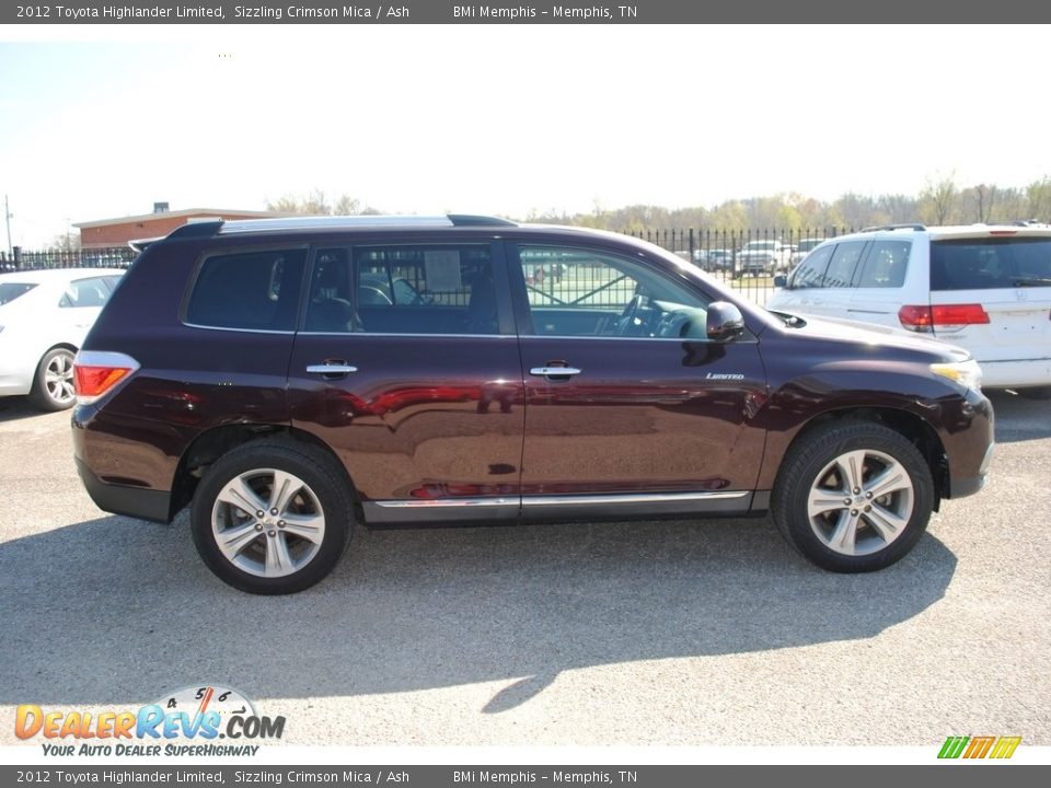 2012 Toyota Highlander Limited Sizzling Crimson Mica / Ash Photo #6