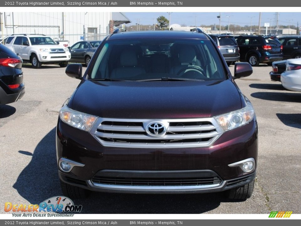 2012 Toyota Highlander Limited Sizzling Crimson Mica / Ash Photo #8