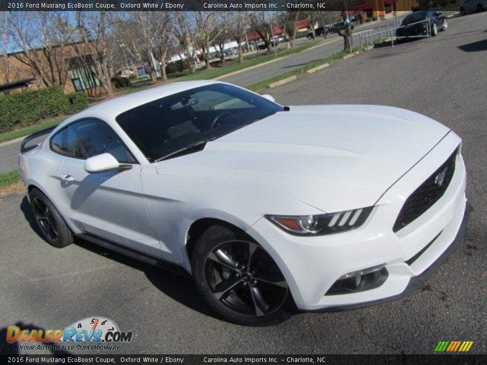 2016 Ford Mustang EcoBoost Coupe Oxford White / Ebony Photo #3