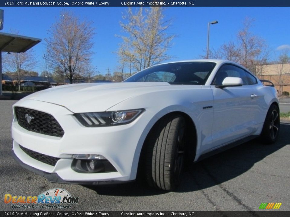 2016 Ford Mustang EcoBoost Coupe Oxford White / Ebony Photo #6