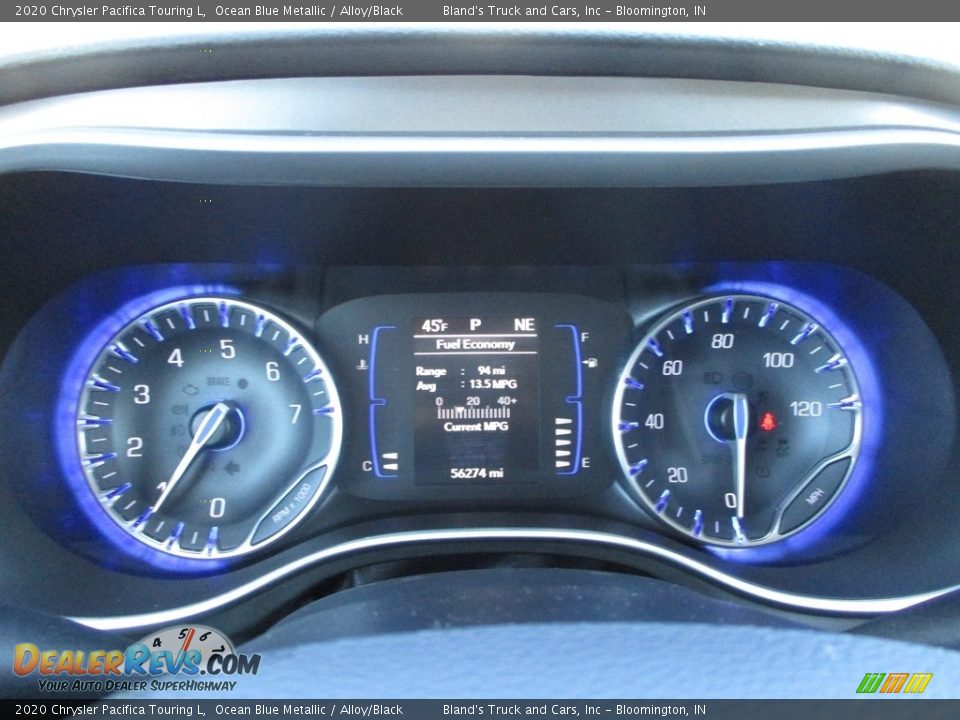 2020 Chrysler Pacifica Touring L Ocean Blue Metallic / Alloy/Black Photo #16