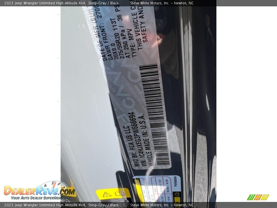 2023 Jeep Wrangler Unlimited High Altitude 4x4 Sting-Gray / Black Photo #34