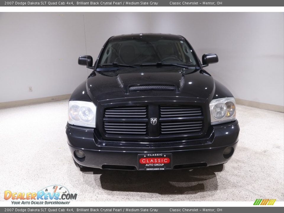 2007 Dodge Dakota SLT Quad Cab 4x4 Brilliant Black Crystal Pearl / Medium Slate Gray Photo #2