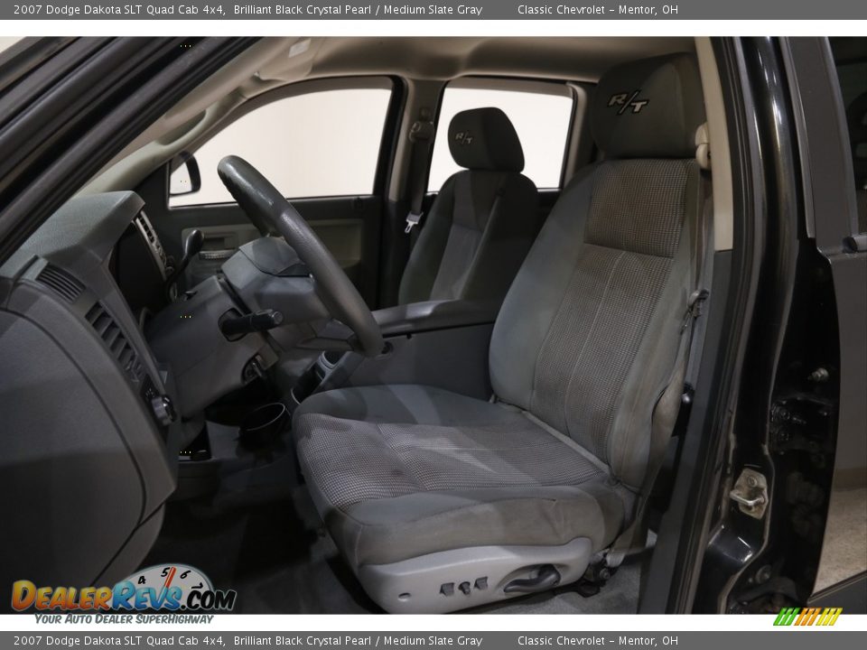2007 Dodge Dakota SLT Quad Cab 4x4 Brilliant Black Crystal Pearl / Medium Slate Gray Photo #5