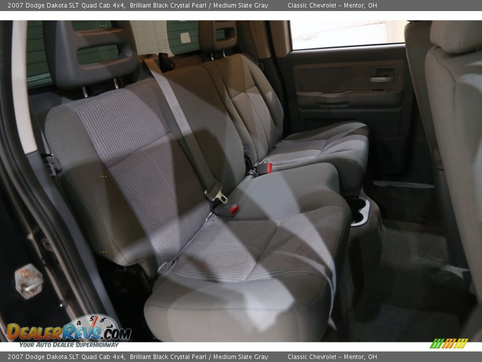 2007 Dodge Dakota SLT Quad Cab 4x4 Brilliant Black Crystal Pearl / Medium Slate Gray Photo #13