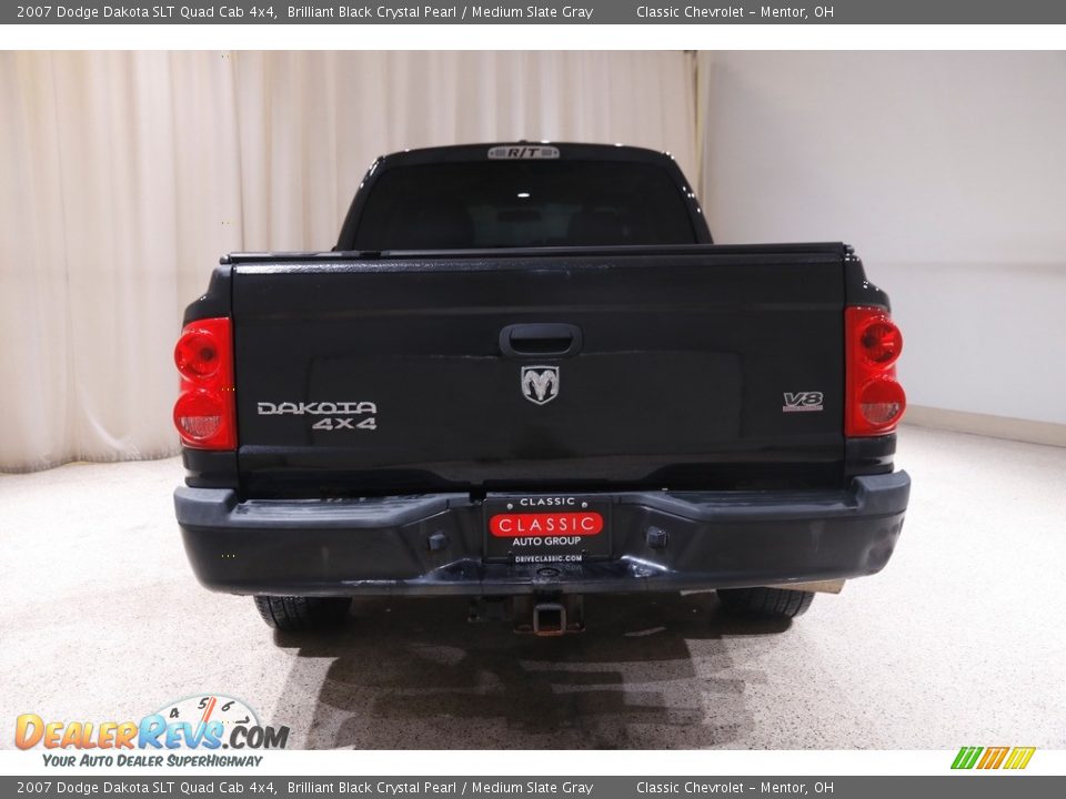 2007 Dodge Dakota SLT Quad Cab 4x4 Brilliant Black Crystal Pearl / Medium Slate Gray Photo #15